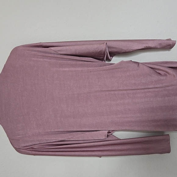 Zara Mauve Pink Slinky Ruched Bodycon Dress Mini with Dolman Sleeves Size S - Picture 6 of 13